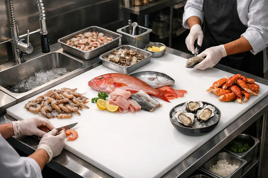 Seafood Cleaning Station Bench for Faster Prep
