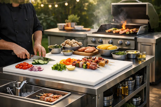 Outdoor BBQ Prep Station Stainless Steel