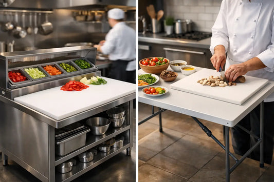 Commercial Prep Station vs Folding Table